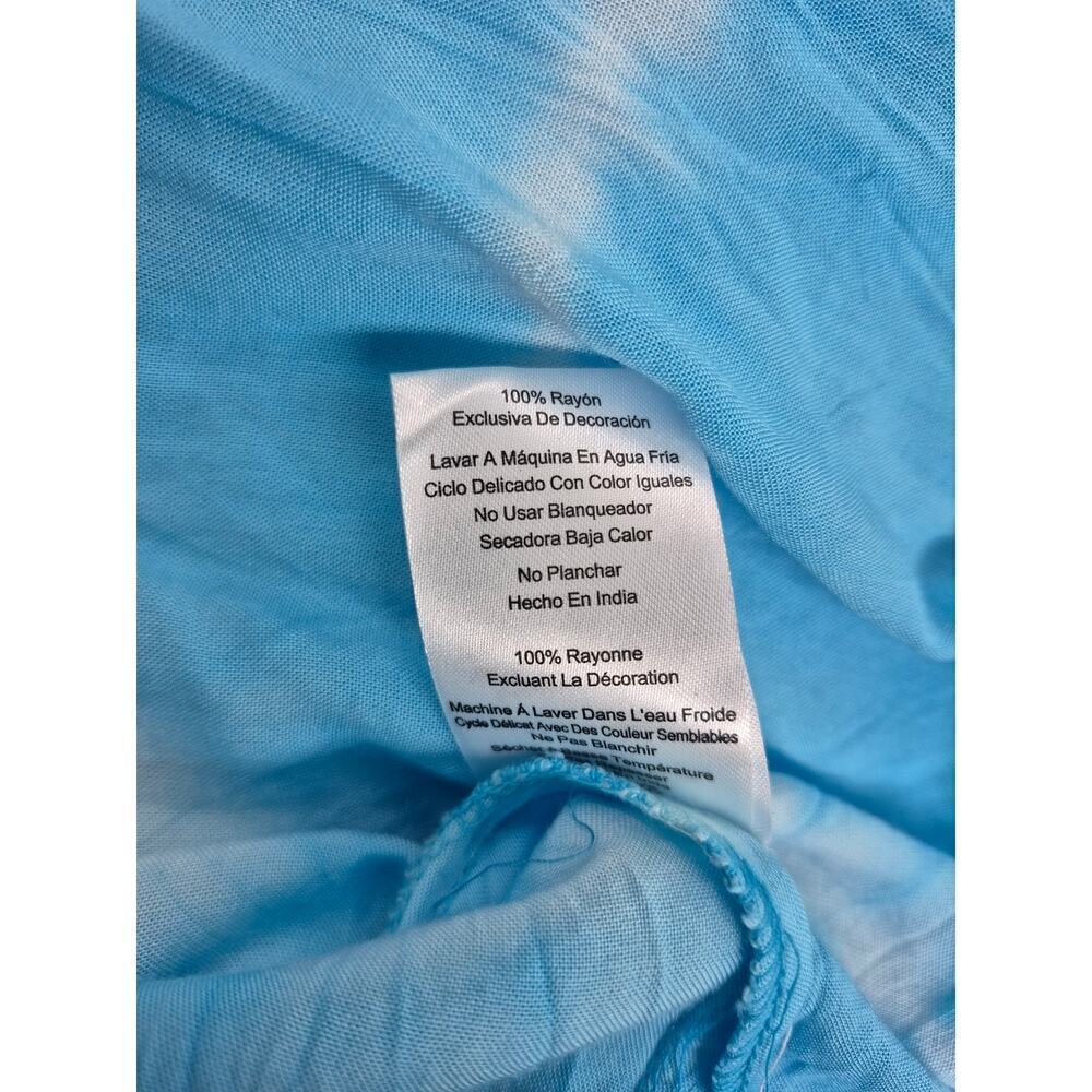 Riviera Sun 100% Rayon Sun Dress Turquoise Blue Tie Dye Elastic Halter Top Sz XL - Picture 5 of 5